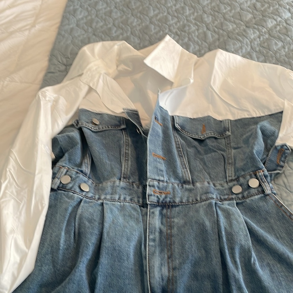 Jean and button-down jumpsuit size 1 XL from good times new with tags - Picture 2 of 10